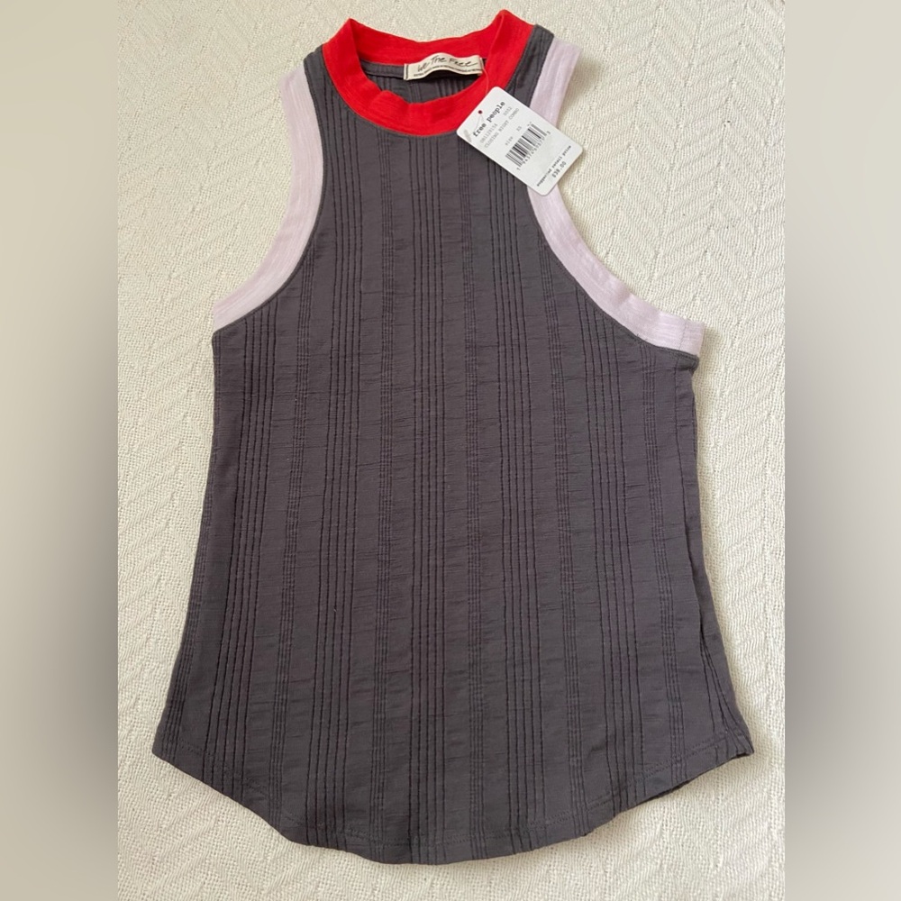 Free People Color Block Fitted Ribbed Tank Top